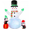 Outsunny 8FT Christmas Inflatables Snowman, Outdoor Decorations w/ LED