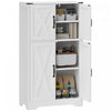 HOMCOM Kitchen Pantry Cabinet Pantry Storage Cabinet with Barn Doors White