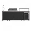 Forno Rimini Outdoor Kitchen, 62,600 BTU, 2.4 cu.ft. Refrigerator, Grey Countertops - FODKT2544BLK