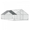 Pawhut Metal Chicken Coop, Walk-in Large Chicken Run, Poultry Cage For Backyard Hen, Duck, Rabbit With Water- And Uv-protection Cover, For 12-18 Chickens, 9.8' X 19.7' X 6.6'