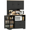 HOMCOM 64\" Kitchen Pantry Cabinet, Kitchen Hutch with 3 Cabinets, 2 Drawers
