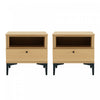 Amara Modern 20\" Nightstand in Light Oak (1-Drawer) - Set of 2