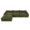 Cloud 116 Inch Modular Sectional Sofa with Ottoman and Legless Design, Green