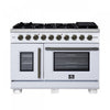 Forno Capriasca 48\" White Gas Range 6.58 cu.ft -FFSGS6460-48WHT
