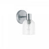 Dainolite Vienna 1 Light Incandescent Wall Sconce Polished Chrome Clear Ribbed Glass Lamp