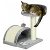 Pawhut 18\" Cat Scratching Tree Kitty House Kitten Activity Centre Pet Bed Post Furniture With Hanging Toy (grey)