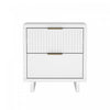 Elara Contemporary 18\" Solid Wood Nightstand in White (2-Drawer)