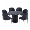 Flor and Hathaway Modern Industry Chic 7-Piece Dining Set in Black