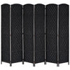 Homcom Double Hinged Woven Wicker Room Divider And Privacy Screens