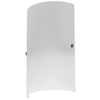 Dainolite Paza 1 Light Wall Sconce Satin Chrome Accents White Frosted Glass Lamp|Applique murale Paza de Dainolite en verre blanc givré, avec accents chromés satinés et 1 ampoule