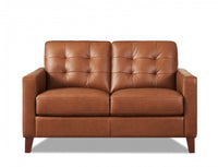 Hydeline Aiden Leather Loveseat - Brown