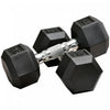 Soozier 2 x 15 lbs Rubber Dumbbells Weight Set for Body Fitness Training