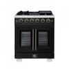 Forno Capriasca 30\" Black Gas Range 4.32 cu.ft -FFSGS6460-30BLK