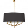 Dainolite Eleanor 8 Light Chandelier Aged Brass Black/White Shade Lamp