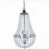 Dainolite Dawson 6 Light Chandelier Polished Chrome Finish Clear Beads Lamp