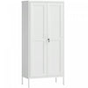 HOMCOM Metal Storage Cabinet with 2 Doors, Lockable File Cabinet, White
