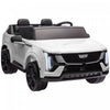 Qaba 2-seater Powered Ride-On Truck, 12v Cadillac Escalade Licensed Battery Powered Kids Electric Car With Remote Control, 4 Spring Suspension Wheels, Lights, Music Horn, For 3-8, White