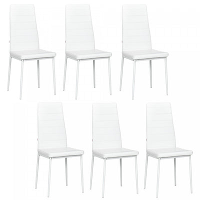 HOMCOM Modern Dining Chairs, Set of 6, PU Leather Upholstered Accent Chairs