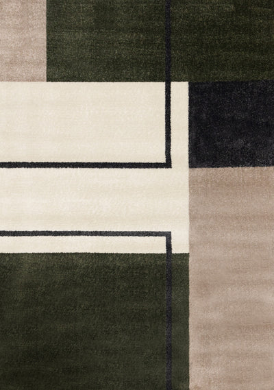 Marley Geometric Modern Green Grey White Area Rug - 5'3" x 7'7"|Carpette moderne Marley verte, grise et blanche à motif géométrique - 5 pi 3 po x 7 pi 7 po