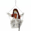 HOMCOM Halloween Animated Hanging Creepy Girl on Swing Decoration