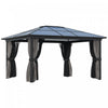 Outsunny 12' x 15' Hardtop Gazebo with Polycarbonate Roof, Aluminum Frame