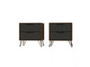 Rockefeller Mid-Century Modern 20\" Nightstand in Gray (2-Drawer) - Set of 2