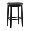 Claridge Faux Leather Backless Barstool - Black