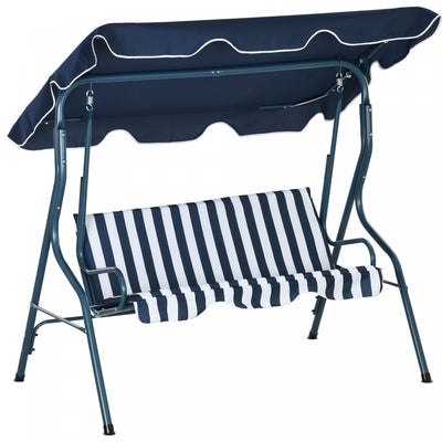 Outsunny 3-seat Patio Swing, Outdoor Swing With Adjustable Canopy|Outsunny Balancoire De Patio A 3 Places, Balancoire Avec Auvent Reglable