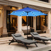 Costway 9' Solar LED Lighted Patio Market Umbrella Tilt Adjustment Crank Lift Blue