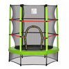 Outsunny Φ55\" Kids Trampoline With Enclosure Net Steel Frame Indoor Round Bouncer Rebounder Age 3 To 6 Years Old Green