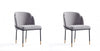 Flor Modern Metal Twill Weave Dining Chair in Gray - Set of 2