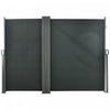 Outsunny Double Retractable Side Awning 236\" X 71\" Patio Screen Grey