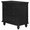 U_Style 27.6 Inch Painted Nightstand with Pull-Out Tray and 3 Drawers, Black