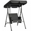 Outsunny 1-seat Patio Swing Chair With Adjustable Canopy And Cushions