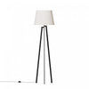64\" Black Architectural Tripod Floor Lamp with Textured Shade