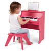 Costway 25 Keys Digital Piano with Music Stand Stool Lighted Keys Teaching Mode for 3+ Kids Pink