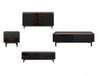 Duane Mid-Century Modern 4-Piece Living Room Set in Black