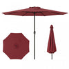 Costway 12 FT Patio Umbrella Outdoor Market Umbrella with Crank Handle 8 Sturdy Ribs Red