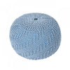 Murphy Upholstered Pouf,100% Cotton - Teal