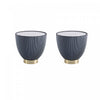 Anderson Modern Sintered Stone Top Upholstered End Table in Gray - Set of 2