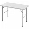 Outsunny Picnic Table with Adjustable Height and Handle 47\" x 24\", White