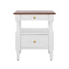 Emma 2-Drawer Wooden Bedroom Nightstand with Non-Slip Feet, Milk White