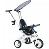 Qaba Kids Tricycle, 6 In 1 Push Bike Stroller With Removable Handlebar, Safety Fence And 5-point Harness, Canopy, Storage Basket, For Toddler 12-60 Months, Blue