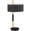 Dainolite Fitzgerald 1 Light Table Lamp Matte Black/Aged Brass Finish Black Shade