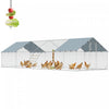 PawHut Chicken Run, Large Metal Chicken Coop with Feeding Door, Waterproof & UV-Resistant Cover, Hanging Feeder, Perch, Poultry Cage for Outdoor, Backyard, Farm, for 24-30 Poultry