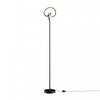 58\" Matte Black Twisted Circle Design LED Floor Lamp