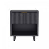 Elara Contemporary 18\" Solid Wood Nightstand in Charcoal Gray (1-Drawer)