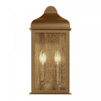 Madrid 2 Light Outdoor Wall Sconce, Weathered Brass Lamp