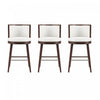 Evalyn Modern Wood Upholstered Barstool in White - Set of 3