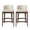 Calista Rubber Wood Counter Stool Set of 2,Walnut
